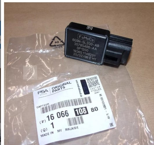 1606610880 Senzor, tlak výfukového plynu JUMPER BOXER TRANSIT 2.2 HDI original