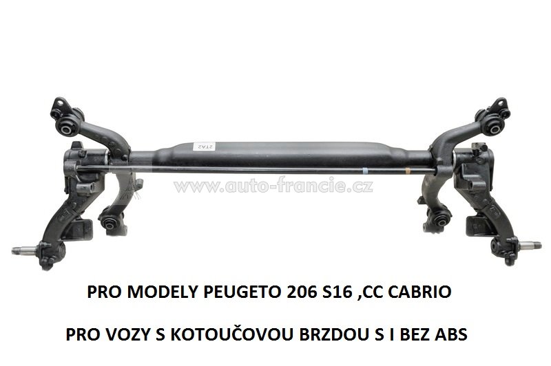 zadní náprava peugeot 206 S16, 206 CC