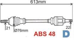 levá poloosa citroen saxo,ax,peugeot 106,3272.55,s ABS,GRESA