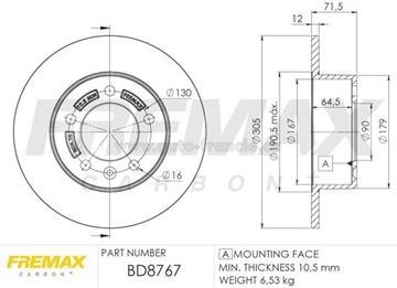zadní brzdový kotouč renault master 4,432000367r,fremax bd8767