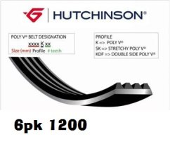 plochý řemen 6pk 1200