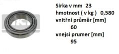ložisko kola renault mascott 23x60x95 mm