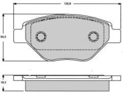 přední brzdové destičky renault,7701207673*, trw gdb1571