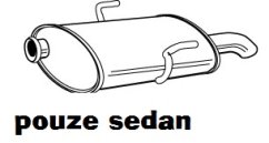 zadní tlumič výfuku peugeot 406,sedan,fparts