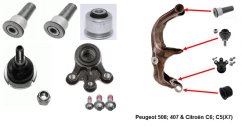 přední náprava peugeot 407,508,citroen c5,c6