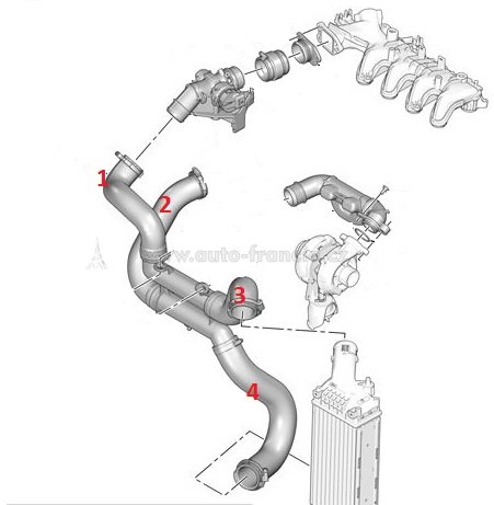 hadice sání peugeot 407,citroen c5,1.6 hdi