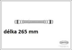 zadní brzdová hadička peugeot 206,pravá,4806.93*,CORTECO