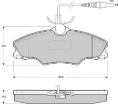 PŘEDNÍ BRZDOVÉ DESTIČKY PUEGEOT,ICER 181107700