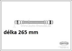 zadní brzdová hadička peugeot 206,pravá,4806.93*,CORTECO