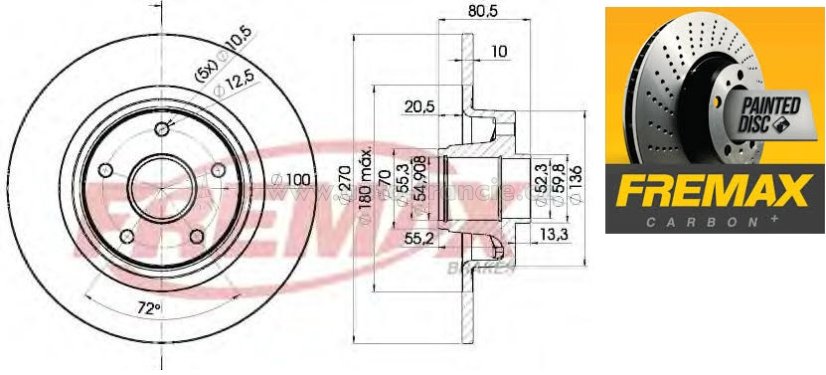zadní brzdový kotouč s ložiskem renault,7701207898,FREMAX