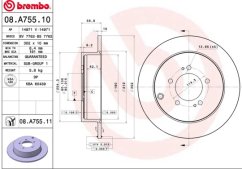 424962 zadní brzdový kotouč citroen c-crosser,peugeot 4007,brembo
