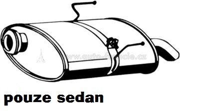 zadní tlumič výfuku peugeot 406,sedan,bosal