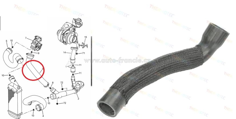 hadice sání turbodmychadla,citroen,peugeot,c5,c4,307,407,0382.as*,original