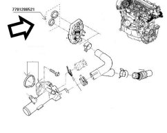 těsnění příruby chlazení renault,dacia 1.5 DCI,7701208521