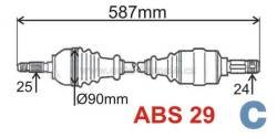 levá  poloosa berlingo,partner,xsara,picasso,3273.C8,s ABS GRESA