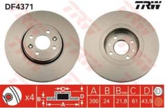 přední brzdový kotouč renault,7701207897,TRW DF4371