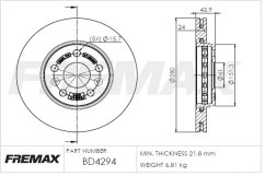 přední brzdový kotouč renult,8201464604,fremax bd4294