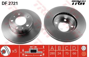 přední brzdový kotouč boxer,jumper,4246L2*,TRW