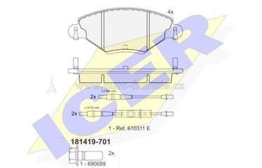 BRZDOVÉ DESTIČKY CITROEN C5 ,icer 181419-70,brzdy citroen c5