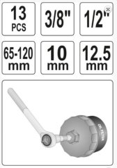 klíč na filtry -sada nástavců 13ks