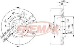 PŘEDNÍ BRZDOVÝ KOTOUČ peugeot 107,citroen C1,FREMAX