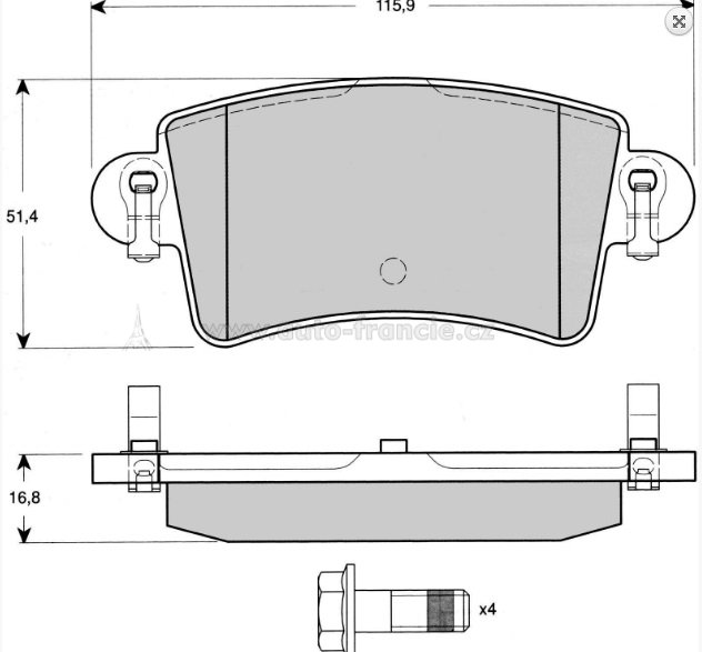 zadní brzdové destičky,renault master,7701206763,fparts
