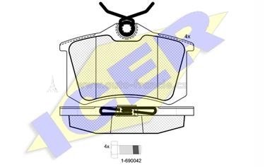 ZADNÍ BRZDOVÉ DESTIČKY citroen,peugeot ,renault,icer 180697-700