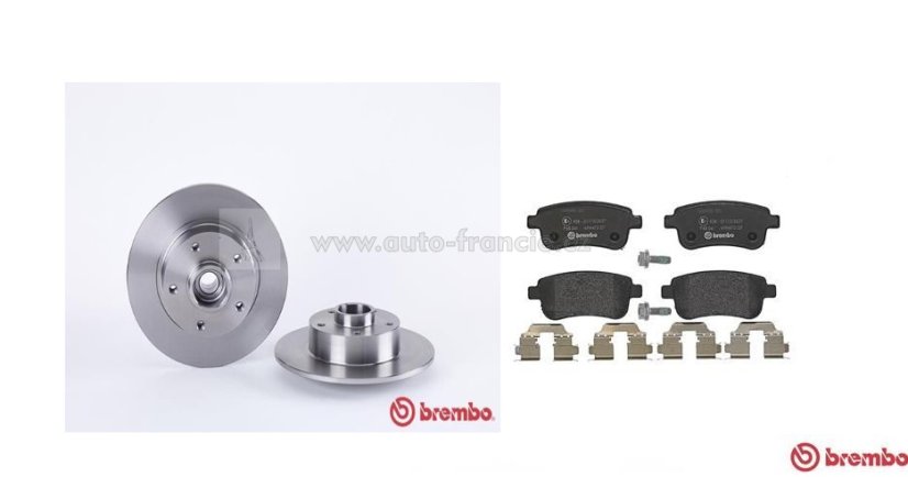 brzdy renault megane 3,scenic 3,clio 4,zadní brzdová sada renault brembo