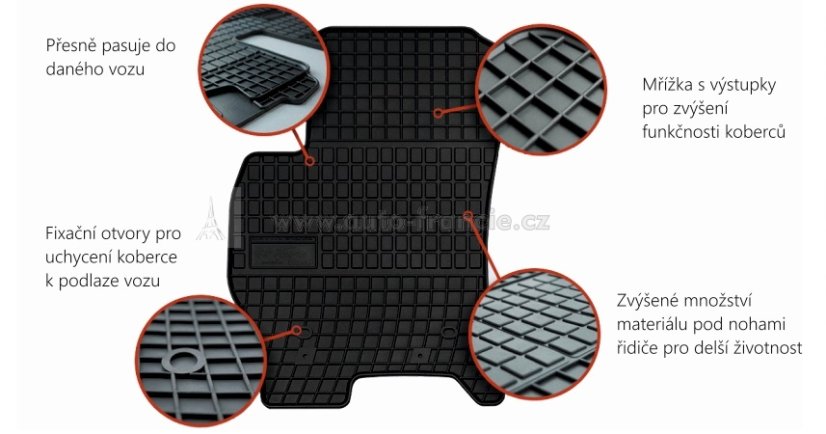 gumové rohože peugeot 206,206 sw