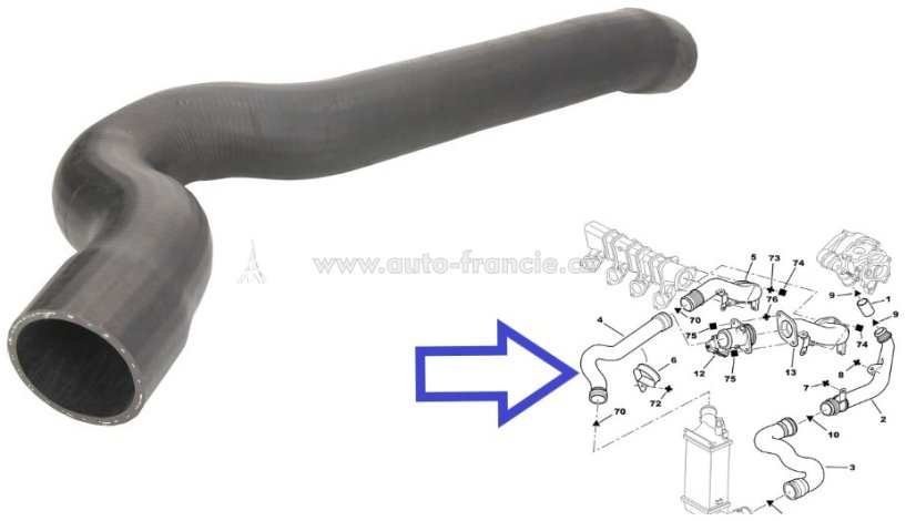 0382p4 hadice sání turba,peugeot 406 2.0 hdi