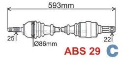 levá poloosa,citroen berlingo,xsara picasso,peugeot partner,3272.7F,s ABS,GRESA