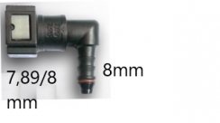 rychlospojka palivového potrubí 8mm ,koleno 90st.