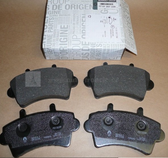 PŘEDNÍ BRZDOVÉ DESTIČKY RENAULT MASTER ,7701206727,original renault