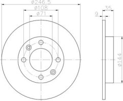 zadní brzdový kotouč citroen,peugeot,4246W9,remsa