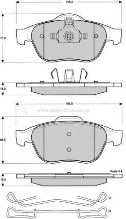 PŘEDNÍ BRZDOVÉ DESTIČKY renault 410607613R,remsa 084310