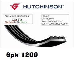 plochý řemen 6pk 1200