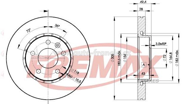 přední brzdový kotouč renault,8200227715,fremax bd-6845