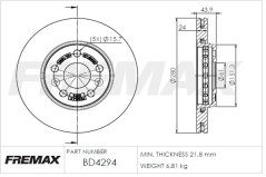 přední brzdový kotouč renult,8201464604,fremax bd4294