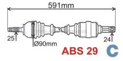 levá  poloosa berlingo,partner,xsara,zx,3272.6W,s ABS FPARTS
