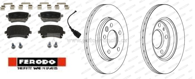 brzdy vw transporter T5,T6,zadní brzdová sada