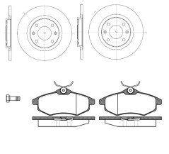 brzdy citroen c3,c2 ,přední brzdová sada