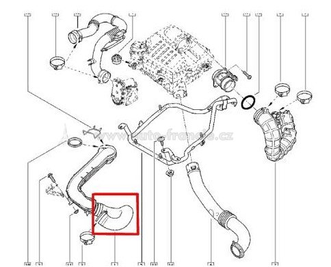 hadice turbodmychadla 144607066r renault trafic 2.0 dci-pouze pryžové koleno