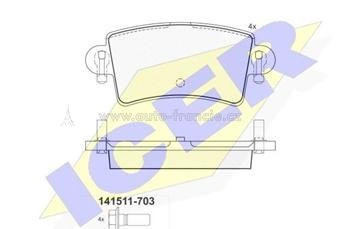 zadní brzdové destičky,renault master,7701206763,icer 141511-703